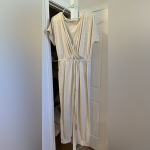 Pink Lily Cream Jumpsuit